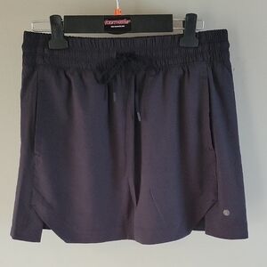 Apana Women's Black Skort Drawstring Waist Size Medium Front Pockets